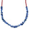 Coral And Lapis Sterling Silver Bead Necklace RX114234